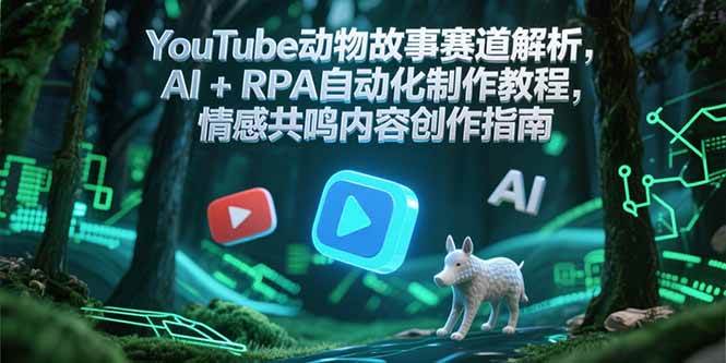 YouTube动物故事赛道解析，AI+RPA自动化制作教程，情感共鸣内容创作指南-低成本创业项目大全｜短视频带货+AI副业变现｜知行创业网