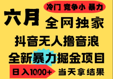 25年6月高爆抖音无人直播最新撸音浪掘金项目，小白可做，无脑日入1k+，门槛低可批量矩阵【揭秘】-低成本创业项目大全｜短视频带货+AI副业变现｜知行创业网