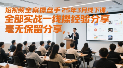 短视频全案操盘手25年3月线下课，全部实战一线操盘手经验分享，毫无保留分享，全是干货-低成本创业项目大全｜短视频带货+AI副业变现｜知行创业网