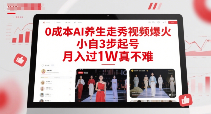 0成本AI养生走秀视频爆火，小自3步起号，月入过1W真不难-低成本创业项目大全｜短视频带货+AI副业变现｜知行创业网
