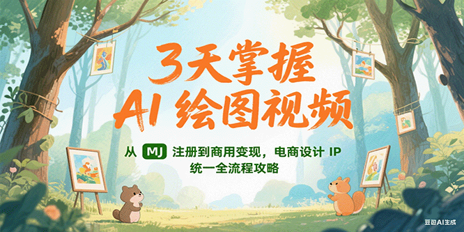 3天掌握AI绘图视频，从MJ 注册到商用变现，电商设计IP统一全流程攻略-低成本创业项目大全｜短视频带货+AI副业变现｜知行创业网