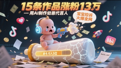 用AI制作幼崽代言人，宝宝的控诉火爆全网，15条作品涨粉13W，单号月入5位数实操教程-低成本创业项目大全｜短视频带货+AI副业变现｜知行创业网