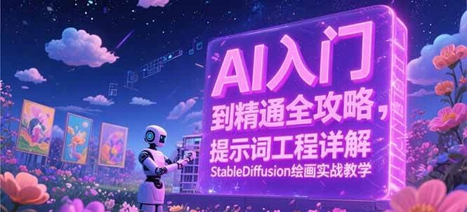 AI入门到精通全攻略，提示词工程详解，StableDiffusion绘画实战教学-低成本创业项目大全｜短视频带货+AI副业变现｜知行创业网