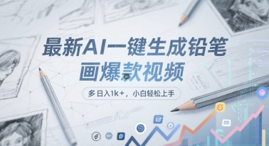 最新AI一键生成铅笔画爆款视频，多平台分发，日 入1k+，小白轻松上手【揭秘】-低成本创业项目大全｜短视频带货+AI副业变现｜知行创业网
