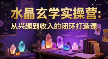 水晶玄学实操营：从兴趣到收入的闭环打造课-低成本创业项目大全｜短视频带货+AI副业变现｜知行创业网