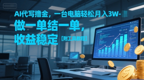 AI代写撸金，一台电脑轻松月入1-3W，做一单结一单，收益稳定【附工具教程】-低成本创业项目大全｜短视频带货+AI副业变现｜知行创业网