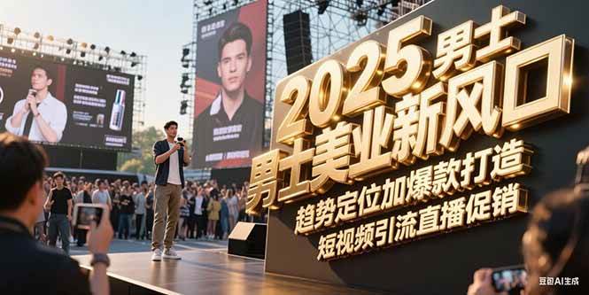 2025男士美业新风口，趋势定位加爆款打造，短视频引流直播促销-低成本创业项目大全｜短视频带货+AI副业变现｜知行创业网