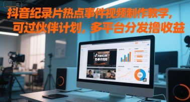抖音纪录片热点事件视频制作教学，可过伙伴计划，多平台分发撸收益-低成本创业项目大全｜短视频带货+AI副业变现｜知行创业网