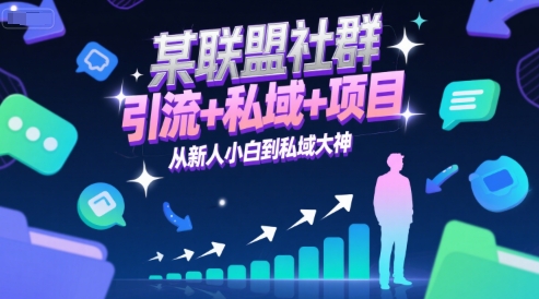 某联盟社群，引流+私域+项目，从新人小白到私域大神-低成本创业项目大全｜短视频带货+AI副业变现｜知行创业网