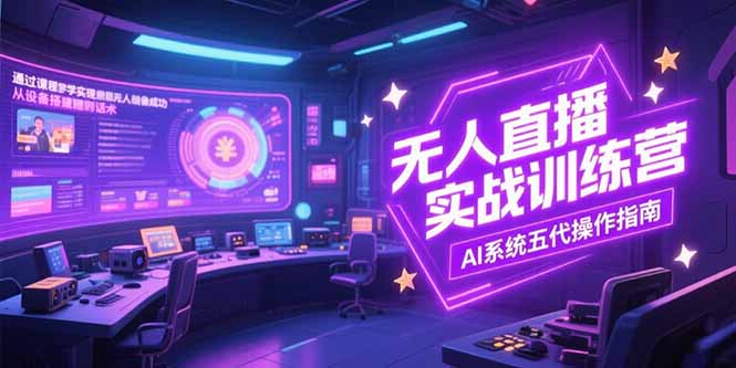 （15315期）无人直播实操训练营，从设备搭建到话术，AI系统五代操作指南(7月更新)-低成本创业项目大全｜短视频带货+AI副业变现｜知行创业网