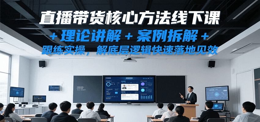直播带货核心方法线下课，理论讲解+案例拆解+跟练实操，解底层逻辑快速落地见效-低成本创业项目大全｜短视频带货+AI副业变现｜知行创业网