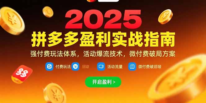 （15357期）拼多多盈利实战指南，强付费玩法，活动爆流技术，微付费破局方案(更新7月)-低成本创业项目大全｜短视频带货+AI副业变现｜知行创业网