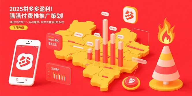 （15509期）2025拼多多盈利地图：强付费推广策略/活动爆流/自然流量获取系统(7月更新)-低成本创业项目大全｜短视频带货+AI副业变现｜知行创业网