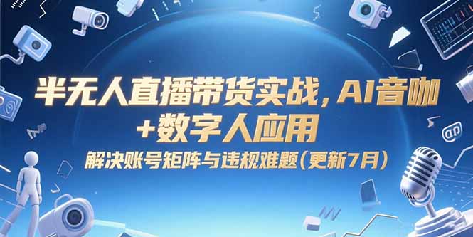 （15280期）半无人直播带货实战，AI音咖+数字人应用 解决账号矩阵与违规难题(更新7月)-低成本创业项目大全｜短视频带货+AI副业变现｜知行创业网