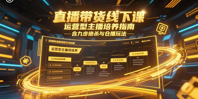 （15281期）直播带货线下课，运营型主播培养指南，含九步绝杀与仓播玩法-低成本创业项目大全｜短视频带货+AI副业变现｜知行创业网