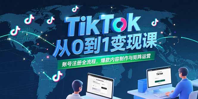 （15346期）TikTok从0到1变现课，账号注册全流程，爆款内容制作与矩阵运营-低成本创业项目大全｜短视频带货+AI副业变现｜知行创业网