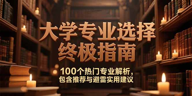 （15261期）付费文：大学专业选择终极指南,100个热门专业解析,包含推荐与避雷实用建议-低成本创业项目大全｜短视频带货+AI副业变现｜知行创业网