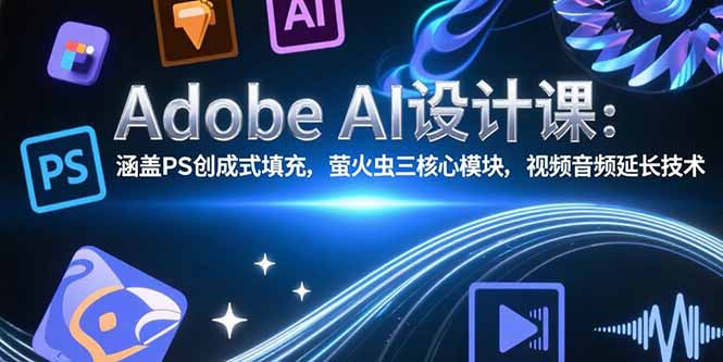 （15469期）Adobe AI设计课：涵盖PS创成式填充，萤火虫三核心模块，视频音频延长技术-低成本创业项目大全｜短视频带货+AI副业变现｜知行创业网