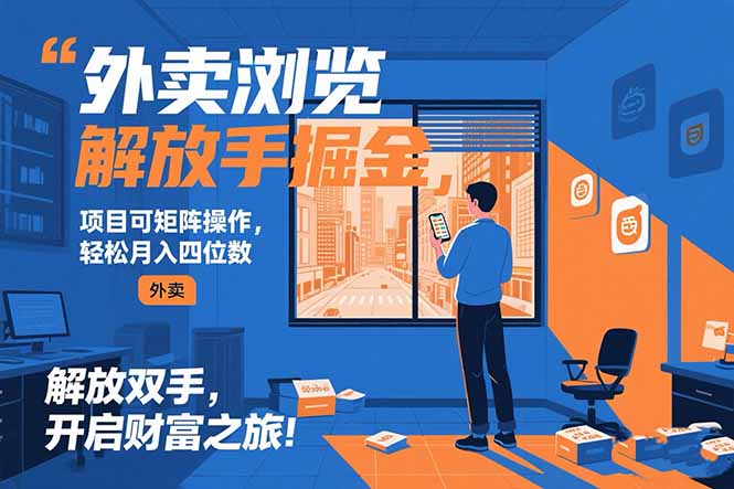（15440期）外卖浏览掘金项目 可矩阵操作 轻松日入500+-低成本创业项目大全｜短视频带货+AI副业变现｜知行创业网