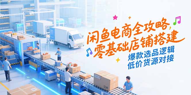 （15325期）闲鱼电商全攻略，零基础店铺搭建，爆款选品逻辑，低价货源对接-低成本创业项目大全｜短视频带货+AI副业变现｜知行创业网
