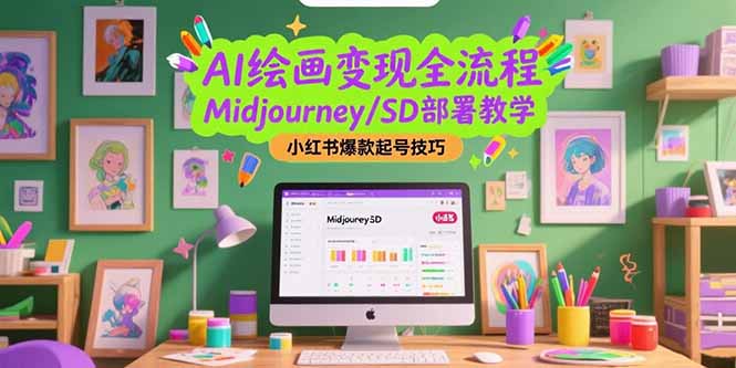 （15324期）AI绘画变现全流程，Midjourney/SD部署教学，小红书爆款起号技巧-低成本创业项目大全｜短视频带货+AI副业变现｜知行创业网