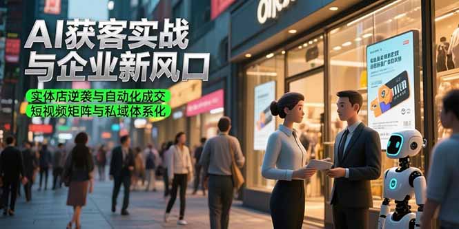 （15348期）AI获客实战与企业新风口，实体店逆袭与自动化成交 短视频矩阵与私域体系化-低成本创业项目大全｜短视频带货+AI副业变现｜知行创业网