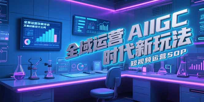 （15327期）全域运营AIGC时代新玩法，文案封面设计公式，短视频运营SOP-低成本创业项目大全｜短视频带货+AI副业变现｜知行创业网