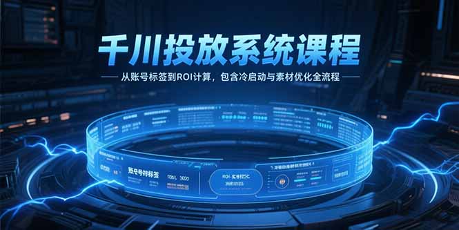 （15263期）千川投放系统课程，从账号标签到ROI计算，包含冷启动与素材优化全流程-低成本创业项目大全｜短视频带货+AI副业变现｜知行创业网