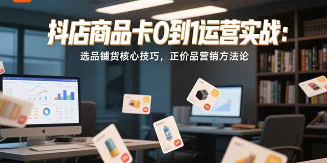 （15329期）抖店商品卡0到1运营实战：选品铺货核心技巧，正价品营销方法论-低成本创业项目大全｜短视频带货+AI副业变现｜知行创业网