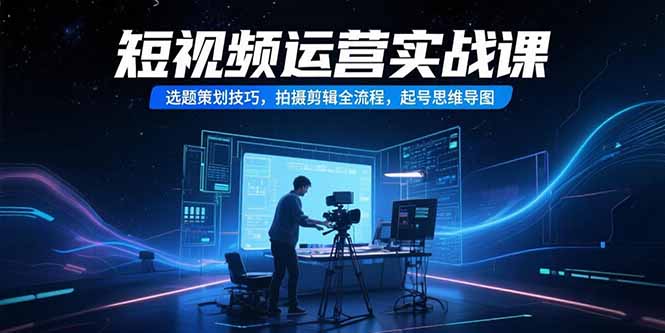 （15375期）短视频运营实战课，选题策划技巧，拍摄剪辑全流程，起号思维导图-低成本创业项目大全｜短视频带货+AI副业变现｜知行创业网