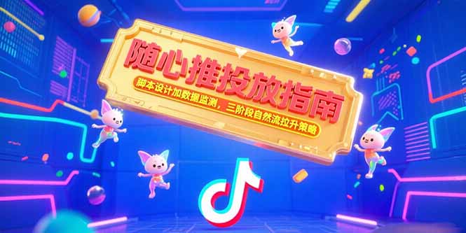 （15291期）随心推投放指南，脚本设计加数据监测，三阶段自然流拉升策略-低成本创业项目大全｜短视频带货+AI副业变现｜知行创业网
