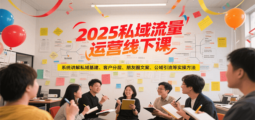 2025私域流量运营线下课，系统讲解私域基建/客户分层/朋友圈文案/公域引流等实操方法-低成本创业项目大全｜短视频带货+AI副业变现｜知行创业网
