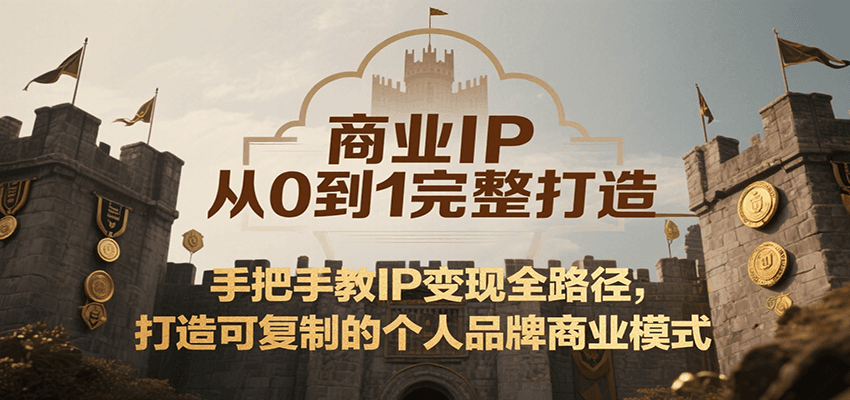 商业IP从0到1完整打造，手把手教IP变现全路径，打造可复制的个人品牌商业模式-低成本创业项目大全｜短视频带货+AI副业变现｜知行创业网