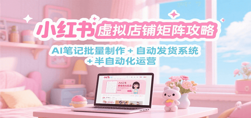 小红书虚拟店铺矩阵攻略：AI笔记批量制作 + 自动发货系统 + 半自动化运营-低成本创业项目大全｜短视频带货+AI副业变现｜知行创业网