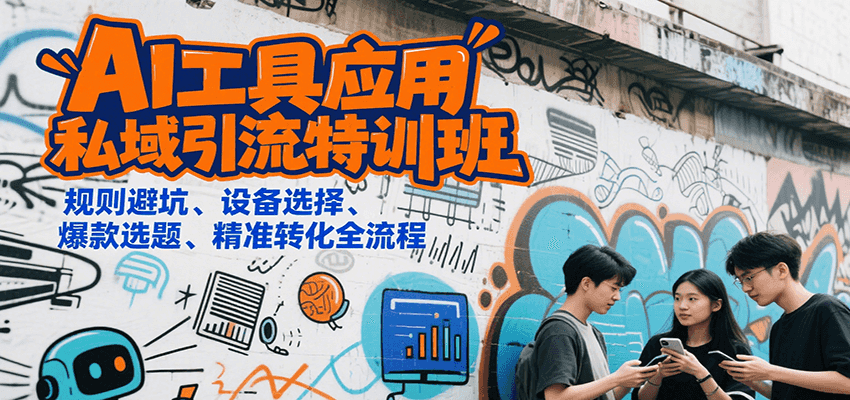 AI工具应用私域引流特训班，规则避坑、设备选择、爆款选题、精准转化全流程-低成本创业项目大全｜短视频带货+AI副业变现｜知行创业网