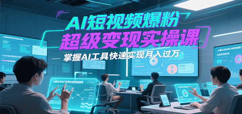 AI短视频爆粉超级变现实操课，掌握AI工具快速实现月入过万-低成本创业项目大全｜短视频带货+AI副业变现｜知行创业网