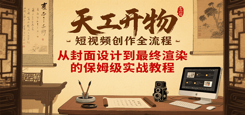 天工开物短视频创作全流程，从封面设计到最终渲染的保姆级实战教程-低成本创业项目大全｜短视频带货+AI副业变现｜知行创业网