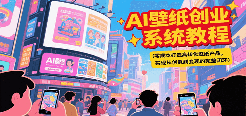 AI壁纸创业系统教程，零成本打造高转化壁纸产品，实现从创意到变现的完整闭环-低成本创业项目大全｜短视频带货+AI副业变现｜知行创业网