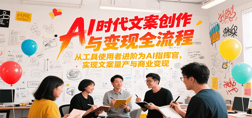 AI时代文案创作与变现全流程，从工具使用者进阶为AI指挥官，实现文案量产与商业变现-低成本创业项目大全｜短视频带货+AI副业变现｜知行创业网