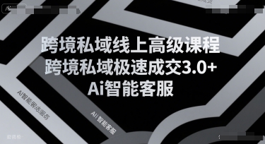 跨境私域线上高级课程，跨境私域极速成交3.0+Ai智能客服-低成本创业项目大全｜短视频带货+AI副业变现｜知行创业网