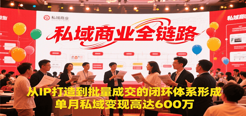 私域商业全链路，从IP打造到批量成交的闭环体系形成，单月私域变现600万-低成本创业项目大全｜短视频带货+AI副业变现｜知行创业网