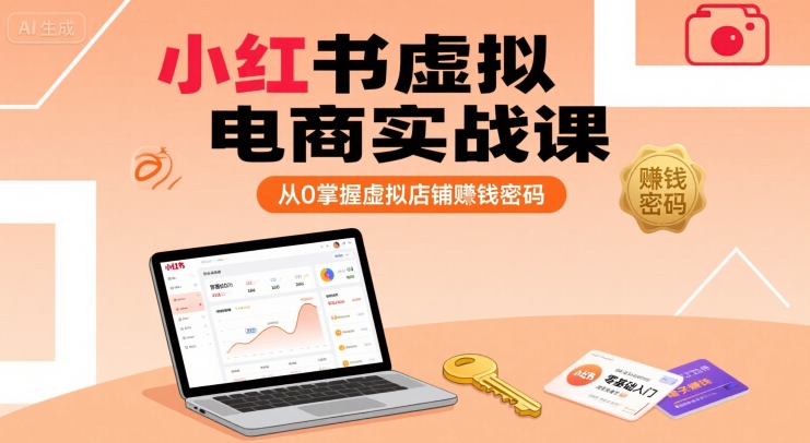 小红书虚拟电商实战课，从0掌握虚拟店铺賺钱密码-低成本创业项目大全｜短视频带货+AI副业变现｜知行创业网