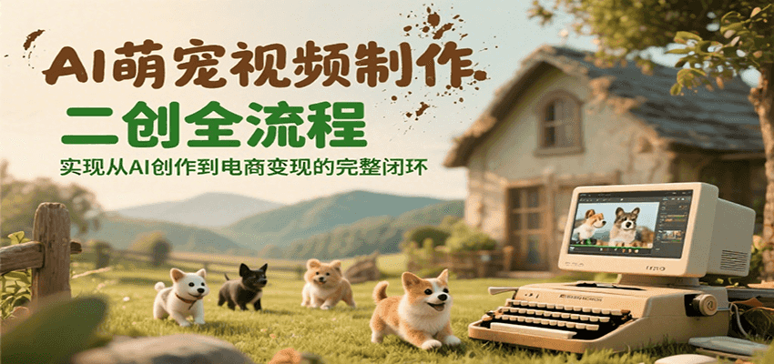 AI萌宠视频制作二创全流程，实现从AI创作到电商变现的完整闭环-低成本创业项目大全｜短视频带货+AI副业变现｜知行创业网