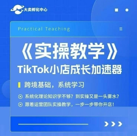 大卖家孵化中心TikTok实操课，TikTok小店成长加速器，跨境基础系统学习，一步一步带你开店-低成本创业项目大全｜短视频带货+AI副业变现｜知行创业网