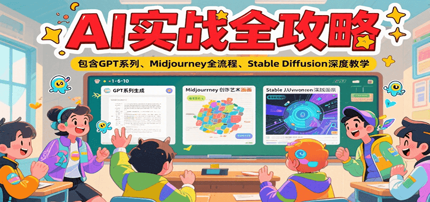 AI实战全攻略，包含GPT系列、Midjourney全流程、Stable Diffusion深度教学-低成本创业项目大全｜短视频带货+AI副业变现｜知行创业网