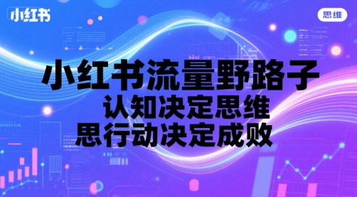 小红书流量野路子，认知决定思维，思维决定行动，行动决定成败-低成本创业项目大全｜短视频带货+AI副业变现｜知行创业网