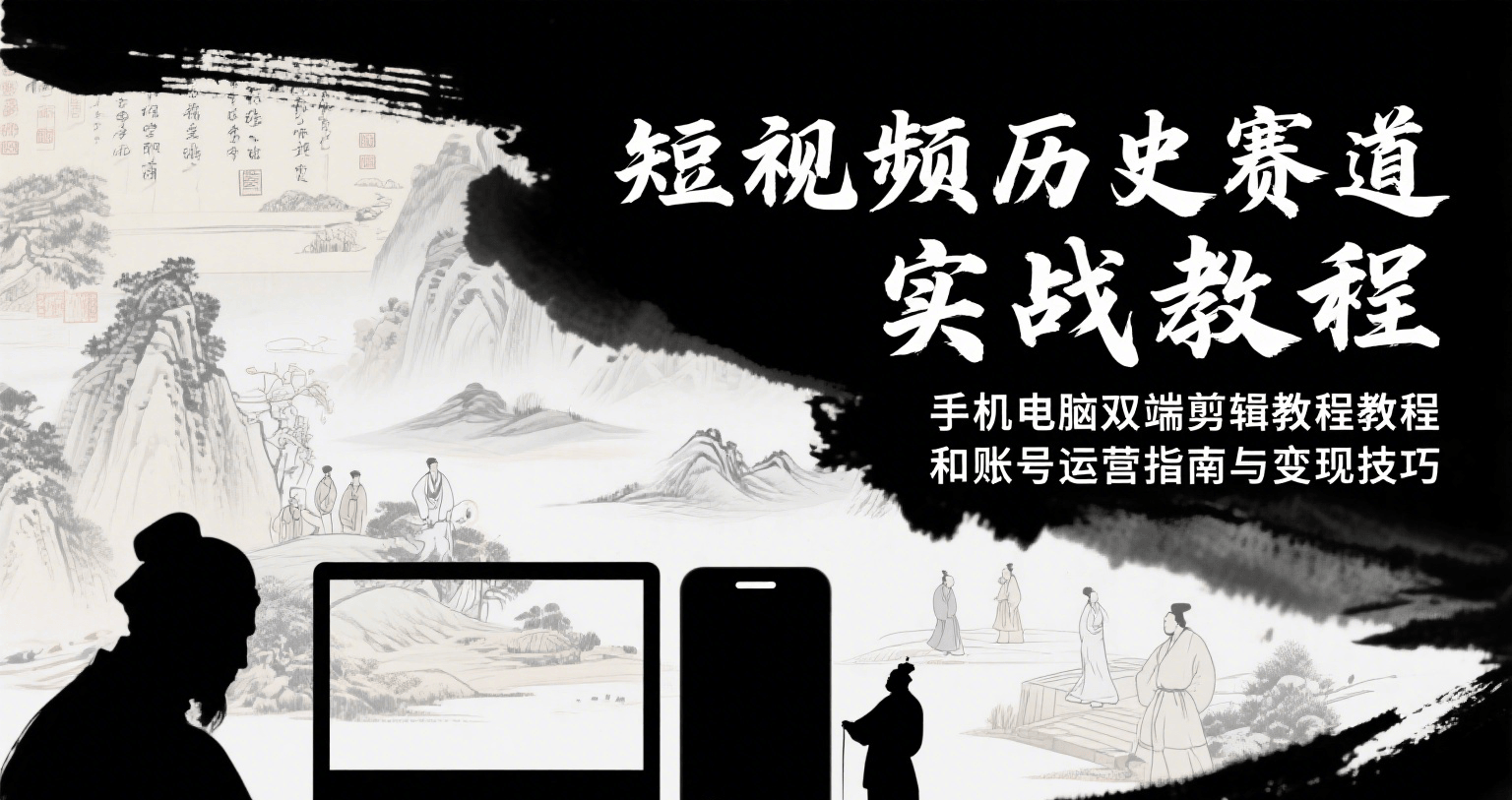短视频历史赛道实战教程，手机电脑双端剪辑教程和账号运营指南与变现技巧-低成本创业项目大全｜短视频带货+AI副业变现｜知行创业网