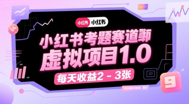 小红书考题赛道虚拟项目1.0，项目操作简单，每天收益2-3张-低成本创业项目大全｜短视频带货+AI副业变现｜知行创业网
