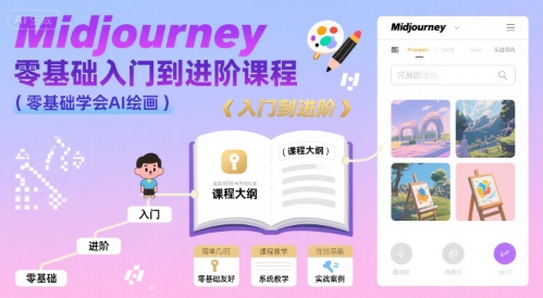 midjourney零基础入门到进阶课程，零基础学会AI绘画-低成本创业项目大全｜短视频带货+AI副业变现｜知行创业网