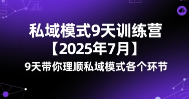 私域模式9天训练营【2025年7月】​9天带你理顺私域模式各个环节-低成本创业项目大全｜短视频带货+AI副业变现｜知行创业网
